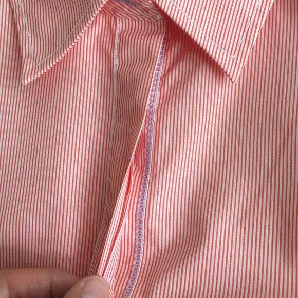 Orvis Carefree Women’s Button Down Orange (coral) and  White, - Picture 8 of 8